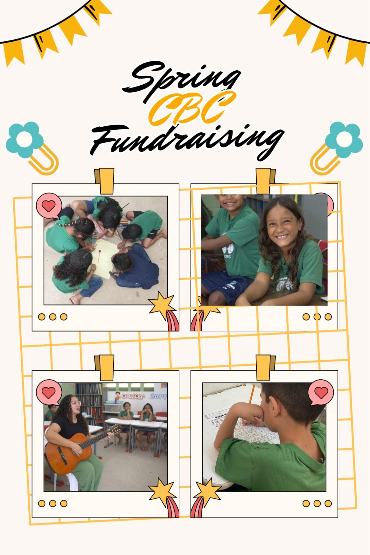 Photos of children engaged in learning at CBC